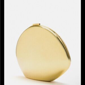 Zara metallic gold dome clutch bag